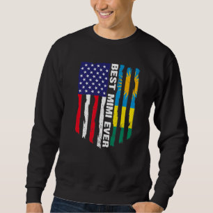 Sweatshirt Drapeau américain et drapeau rwandais meilleur Mim