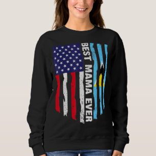 Sweatshirt Drapeau américain et drapeau Sainte-Lucie Meilleur