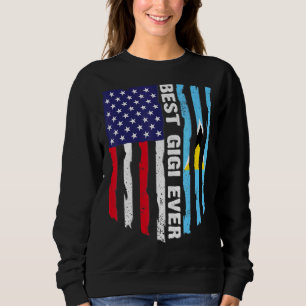 Sweatshirt Drapeau américain et drapeau Sainte-Lucie Meilleur