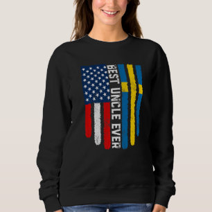 Sweatshirt Drapeau américain et Suède Drapeau meilleur oncle