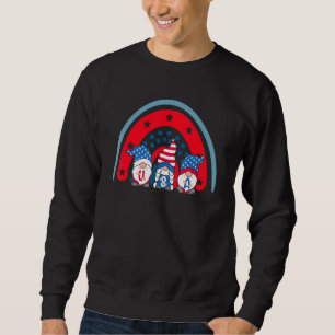 Sweatshirt Drapeau américain Gnomes mignons Arc-en-ciel Patri