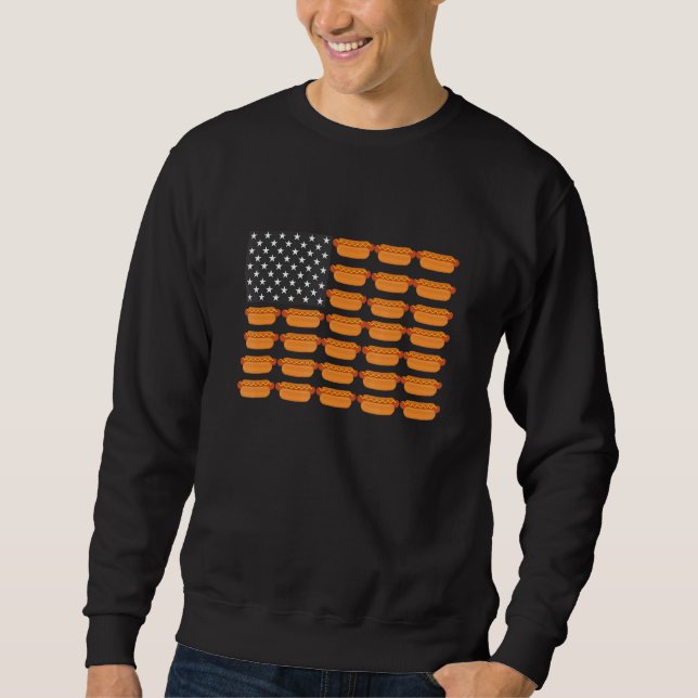 Sweatshirt Drapeau américain Hot Dog (Devant)