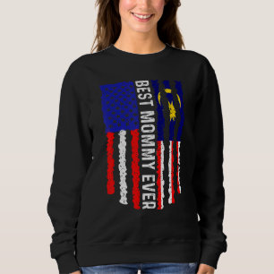 Sweatshirt Drapeau Américain Malaisie Drapeau Meilleure maman