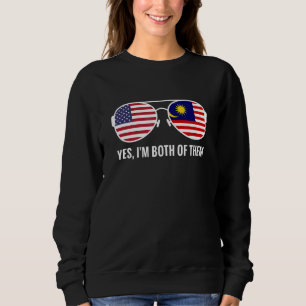 Sweatshirt Drapeau américain Malaisie Lunettes de soleil Mala