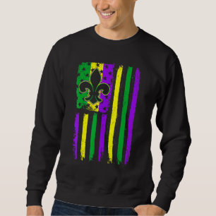 Sweatshirt Drapeau américain Mardi Gras Carnaval Drôle de Fes