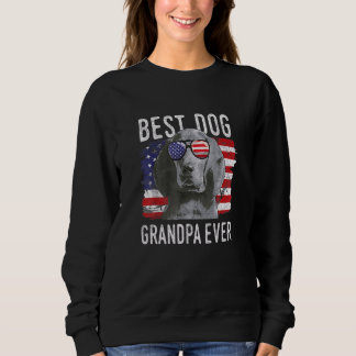 Sweatshirt Drapeau américain Meilleur chien Grand-père jamais
