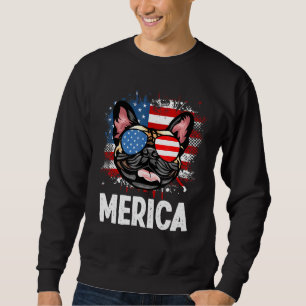 Sweatshirt Drapeau américain Merica French Buldog 4 juillet
