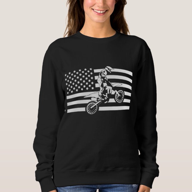 Sweatshirt Drapeau américain Motocross - Motocross Dirt B (Devant)