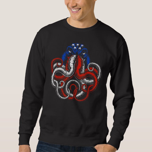 Sweatshirt Drapeau américain Octopus (Devant)
