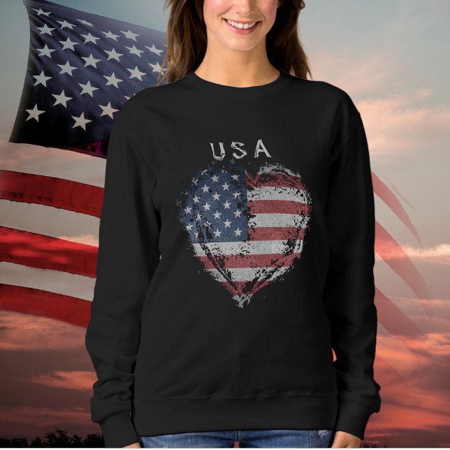 Sweatshirt Drapeau américain patriote USA (Patriot American Flag USA Ladies Sweatshirt)