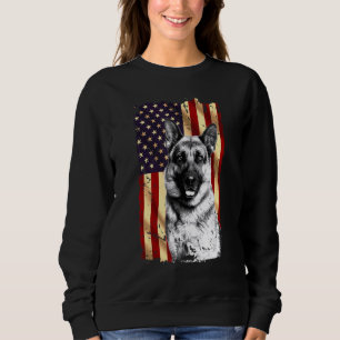 Sweatshirt Drapeau américain Patriotique German Shepherd Juil