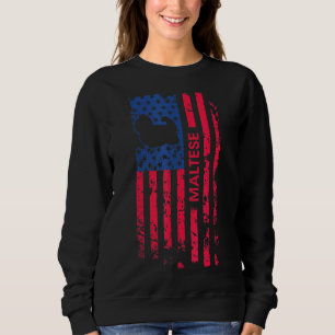 Sweatshirt Drapeau américain patriotique maltais 4 juillet