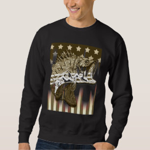 Sweatshirt Drapeau américain Pêche basse Vintage Pêche 4t