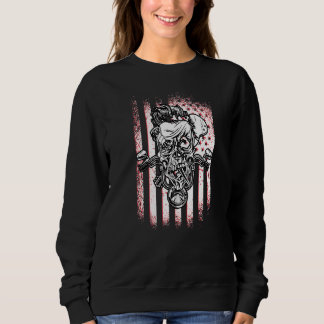 Sweatshirt Drapeau Américain Perturbé Moto Patriotique