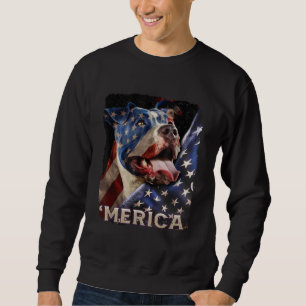 Sweatshirt Drapeau américain Pitbull Patriotic Chien 4 juille
