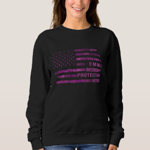 Sweatshirt Drapeau américain rose camo de protecteur maman fe