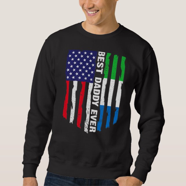 Sweatshirt Drapeau américain Sierra Leone Drapeau meilleur pa (Devant)