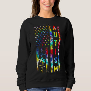 Sweatshirt Drapeau américain Tie Dye Sensibilisation sur l'au