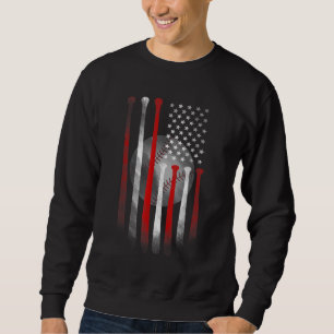 Sweatshirt Drapeau américain Vintage Baseball Drapeau papa ma