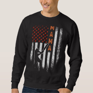 Sweatshirt Drapeau américain vintage Fier cricket Mama Silho