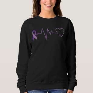 Sweatshirt Drapeau américain violet de sensibilisation à la m