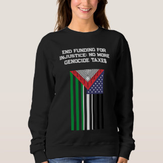Sweatshirt Drapeau américano-palestinien - Stop aux génocides