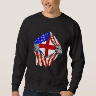 Sweatshirt Drapeau Angleterre États-Unis Amérique Racines ang