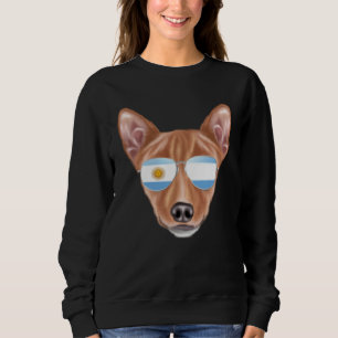 Sweatshirt Drapeau Argentin Basenji Dog Argentine Pochette