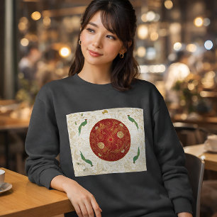 Sweatshirt Drapeau Art Déco du patrimoine Japon Classique