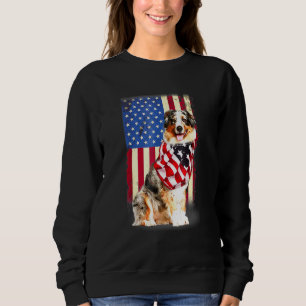 Sweatshirt Drapeau Australien Américain Shepherd'Amérique Éta