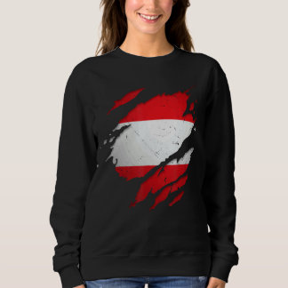 Sweatshirt Drapeau autrichien déchiré fier