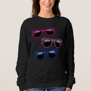 Sweatshirt Drapeau Bisexuel Cool Lunettes de soleil Bi Pride