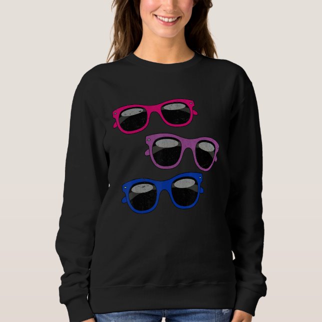 Sweatshirt Drapeau Bisexuel Cool Lunettes de soleil Bi Pride  (Devant)