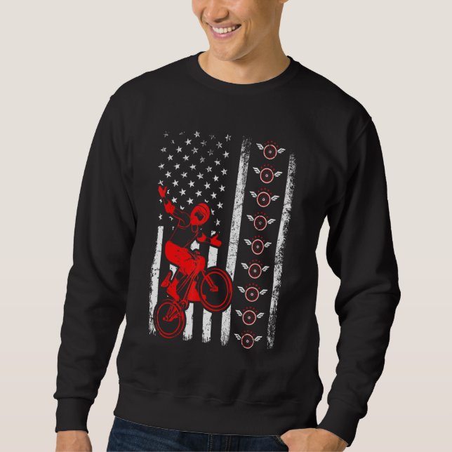 Sweatshirt Drapeau Bmx Retro Américain 4 juillet (Devant)