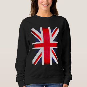 Sweatshirt Drapeau britannique rétro Union Jack Royaume-Uni P