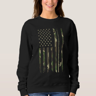 Sweatshirt Drapeau Camo Américain Patriotique Avec Baguette D