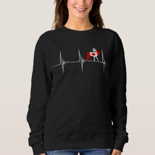Sweatshirt Drapeau canadien d'orignal EKG Pulse Drapeau canad