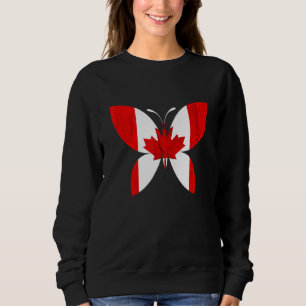 Sweatshirt Drapeau canadien Papillon de fierté canadienne Feu