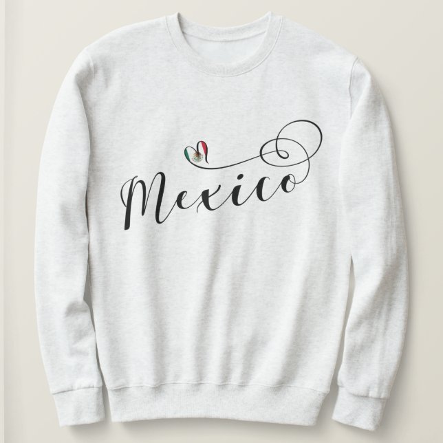 Sweatshirt Drapeau cardiaque du Mexique, Mexicanos (Design devant)