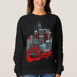 Sweatshirt Drapeau Chicago Skyline Squared Chicago