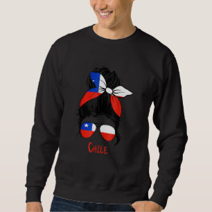 Sweatshirt Drapeau Chilienne fille Chili fille Chica Chilena