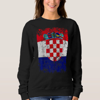 Sweatshirt Drapeau croate Croatie Vintage Drapeau Croatie Gro
