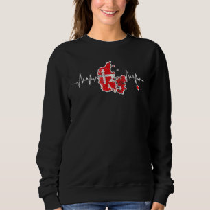 Sweatshirt Drapeau danois Heartbeat Danemark