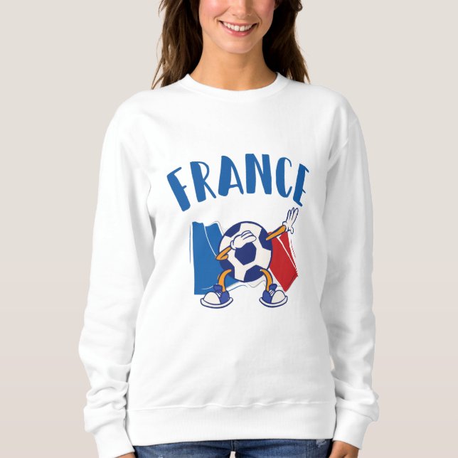 Sweatshirt Drapeau de balle de soccer en France (Devant)
