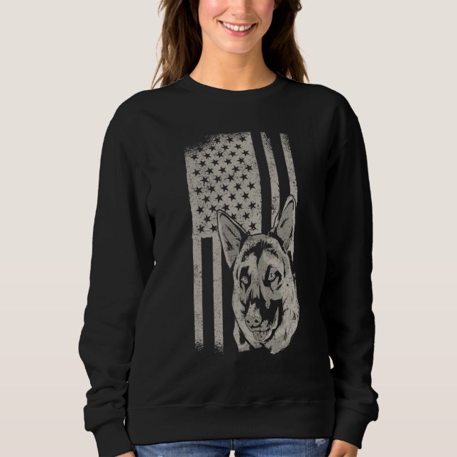 Sweatshirt Drapeau de Chien Malinois Usa (Devant)
