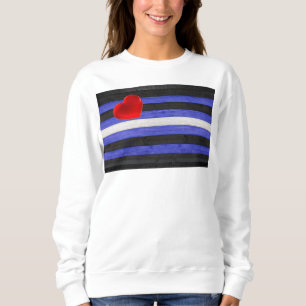 Sweatshirt Drapeau de fierté en cuir SlipperyJoe's noir bleu 