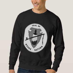Sweatshirt Drapeau de la nation des Osages en noir et blanc