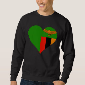 Sweatshirt Drapeau de la Zambie Cœur Zambie  Amour Zambie