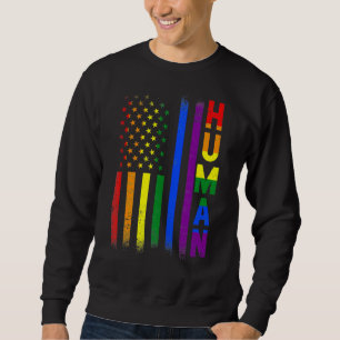 Sweatshirt Drapeau de l'homme Lgbt américain Gay pride Arc-en