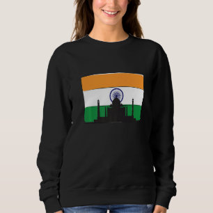 Sweatshirt Drapeau de l'Inde avec la silhouette du Taj Mahal 